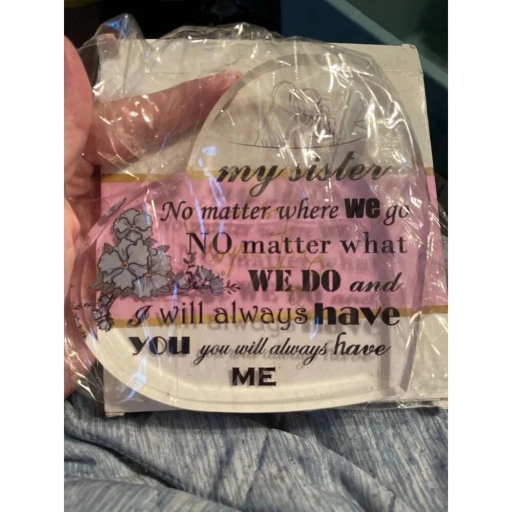 My Sister Quote Gift Heart Acrylic